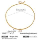 Zircon Charm Rigid Collar Necklace – Waterproof 18K Gold Plated Necklace | Ezra Gems