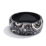 Wide Acrylic Resin Statement Bangle – Waterproof 18K Gold Plated Bracelet | Ezra Gems