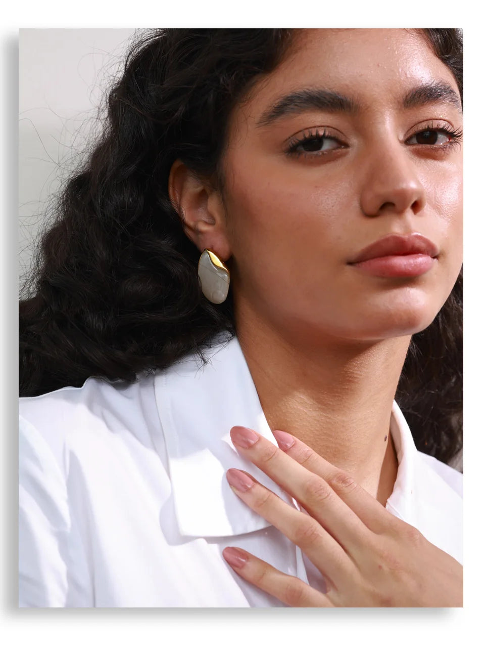 Resin Water Drop Stud Earrings – Waterproof 18K Gold Plated Earrings | Ezra Gems