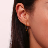 Long O-Shaped Hoop Earrings – Waterproof 18K Gold Plated Earrings | Ezra Gems