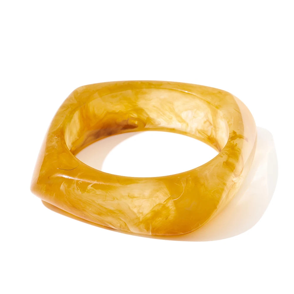 Thick Resin Cuff Bangle Bracelet