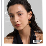 Amber Resin Square Drop Earrings – Waterproof 18K Gold Plated Earrings | Ezra Gems