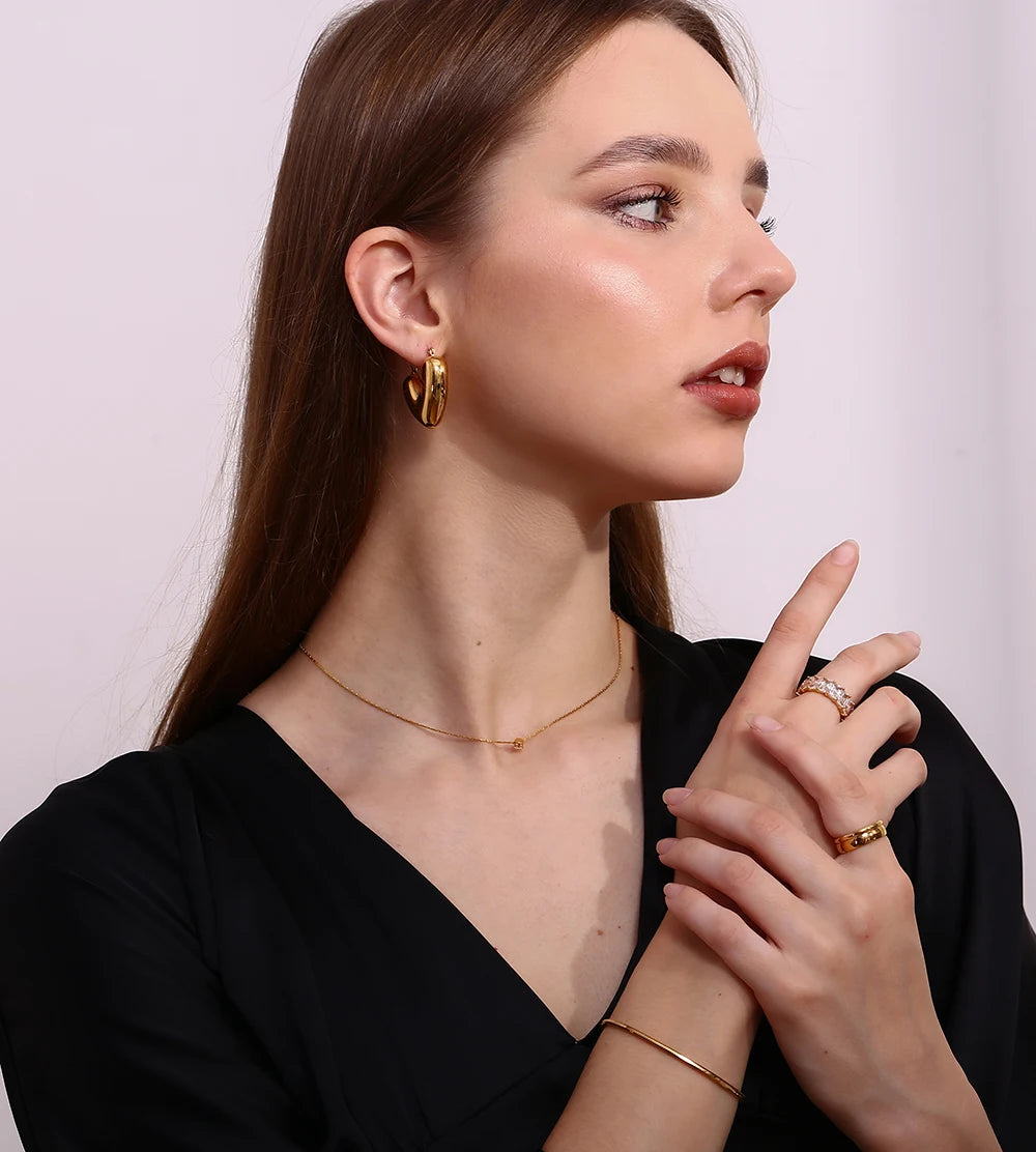 Mini Cubic Zirconia Pendant Necklace – Waterproof 18K Gold Plated Necklace | Ezra Gems