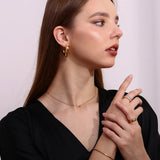 Mini Cubic Zirconia Pendant Necklace – Waterproof 18K Gold Plated Necklace | Ezra Gems