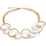 Resin Acrylic Round Statement Necklace – Waterproof 18K Gold Plated Necklace | Ezra Gems