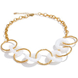 Resin Acrylic Round Statement Necklace – Waterproof 18K Gold Plated Necklace | Ezra Gems