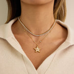 Delicate Zircon Star Necklace – Waterproof 18K Gold Plated Necklace | Ezra Gems