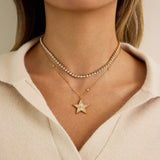 Delicate Zircon Star Necklace – Waterproof 18K Gold Plated Necklace | Ezra Gems