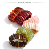 Wide Acrylic Resin Stretch Bangle – Waterproof 18K Gold Plated Bracelet | Ezra Gems