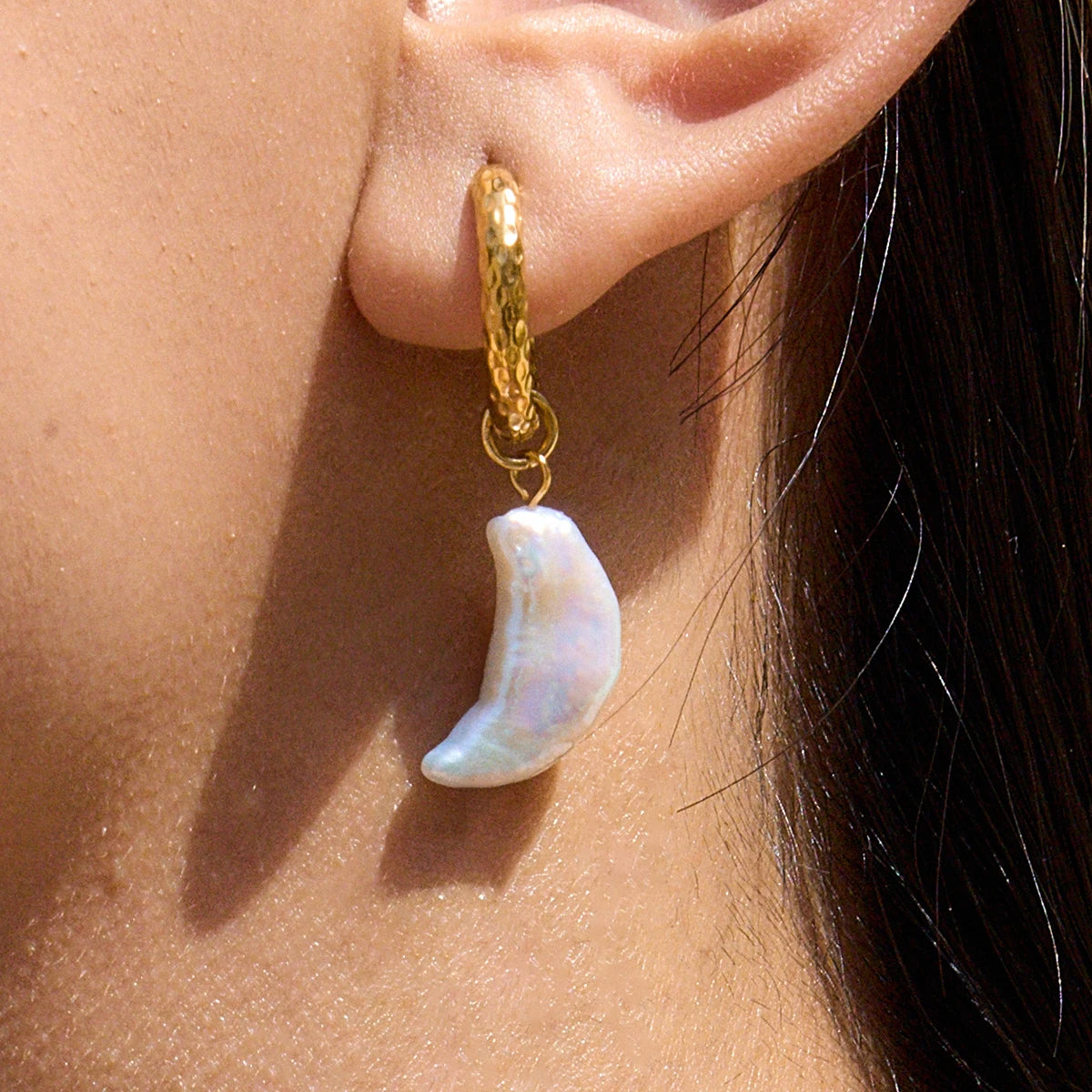 Pearl Star & Moon Drop Earrings – Waterproof 18K Gold Plated Earrings | Ezra Gems