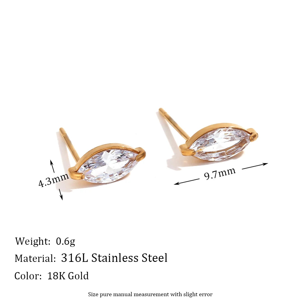 Mini Zircon Flower Stud Earrings – Waterproof 18K Gold Plated Earring | Ezra Gems