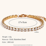AAA Zircon Tennis Jewelry – Waterproof 18K Gold Plated Necklace and Bracelet | Ezra Gems