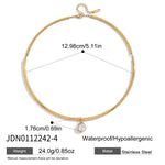 Zircon Charm Rigid Collar Necklace – Waterproof 18K Gold Plated Necklace | Ezra Gems