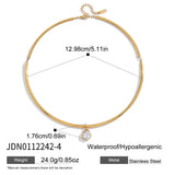 Zircon Charm Rigid Collar Necklace – Waterproof 18K Gold Plated Necklace | Ezra Gems