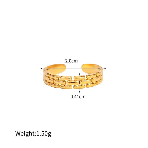 Mixed Link Open Stacking Ring – Waterproof 18K Gold Plated Ring | Ezra Gems