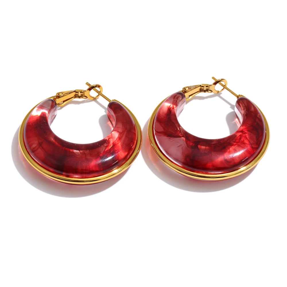 Acetate Chunky Hoop Earrings