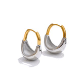 Geometric Two-tone Hoop Earrings