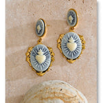 Resin Heart Flower Drop Earrings – Waterproof 18K Gold Plated Earrings | Ezra Gems