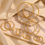 Minimalist Round Loop Hoop Earrings – Waterproof 18K Gold Plated Earring | Ezra Gems