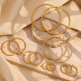 Minimalist Round Loop Hoop Earrings – Waterproof 18K Gold Plated Earring | Ezra Gems