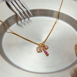 Pink Zirconia Heart Pendant Necklace – Waterproof 18K Gold Plated Necklace | Ezra Gems