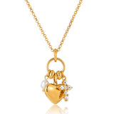 Pearl Cross Heart Pendant Necklace – Waterproof 18K Gold Plated Necklace | Ezra Gems