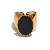 Stone Wide Band Ring
