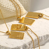Engraved Affirmation Tag Necklace – Waterproof 18K Gold Plated Necklace | Ezra Gems