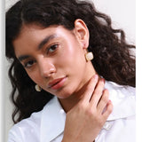Amber Resin Square Drop Earrings – Waterproof 18K Gold Plated Earrings | Ezra Gems