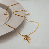 Pink Zirconia Heart Pendant Necklace – Waterproof 18K Gold Plated Necklace | Ezra Gems