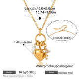 Pearl Cross Heart Pendant Necklace