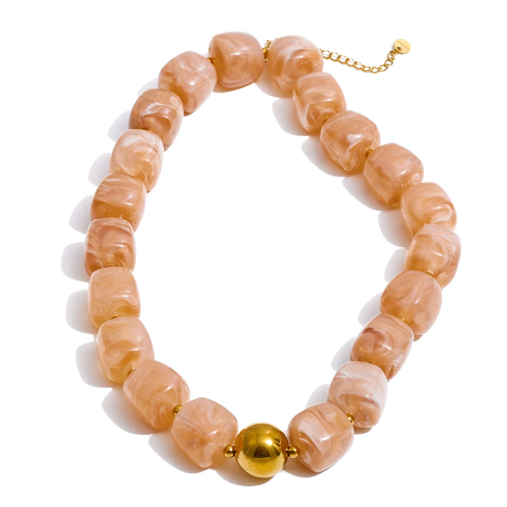 Acrylic Square Beads Chain Necklace