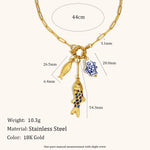 Sun Bee Fish Charm Necklace – Waterproof 18K Gold Plated Necklace | Ezra Gems