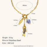 Sun Bee Fish Charm Necklace – Waterproof 18K Gold Plated Necklace | Ezra Gems