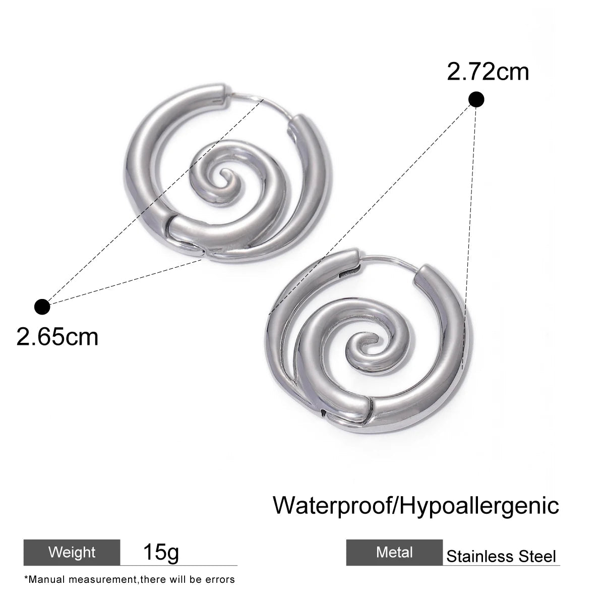 Twisted Spiral Chunky Hoop Earrings – Waterproof 18K Gold Plated Earrings | Ezra Gems