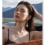 Resin Flower Drop Earrings