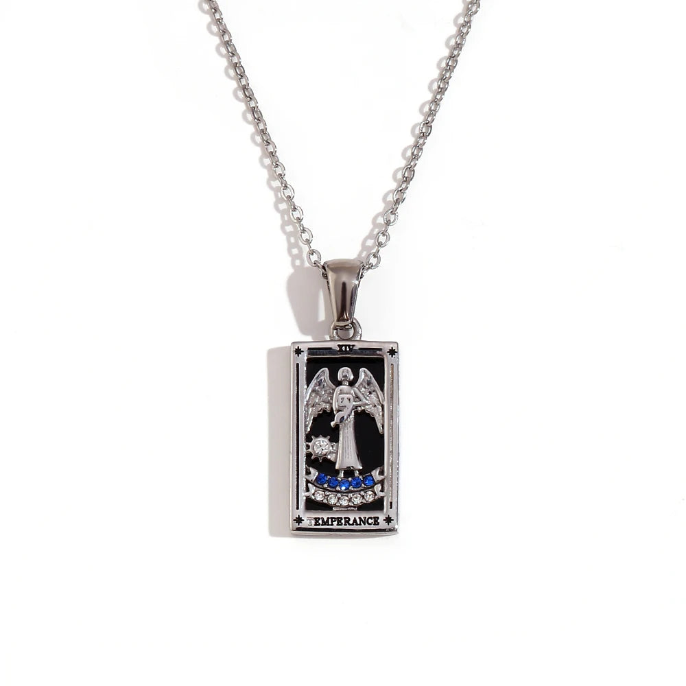Tarot Card Pendant Necklace – Waterproof 18K Gold Plated Necklace | Ezra Gems