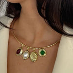 Interchangeable Ring Pendant Necklace – Waterproof 18K Gold Plated Necklace | Ezra Gems