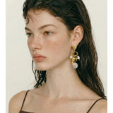 Ceramic Flower Drop Earrings