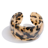 Leopard Print Resin Cuff Bracelet – Waterproof 18K Gold Plated Bracelet | Ezra Gems