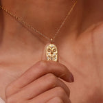 Constellation Square Pendant Necklace – Waterproof 18K Gold Plated Necklace | Ezra Gems