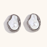 Baroque Pearl Stainless Steel Earrings – Waterproof 18K Gold Plated Earrings | Ezra Gems
