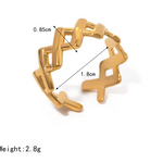 Mixed Link Open Stacking Ring – Waterproof 18K Gold Plated Ring | Ezra Gems