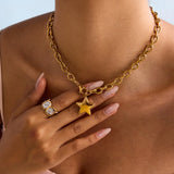 Star Pendant Gold Necklace