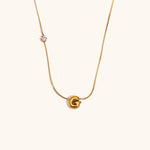 Sparkling Zircon Initial Necklace – Waterproof 18K Gold Plated Necklace | Ezra Gems