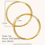 Classic Stainless Steel Hoop Earrings – Waterproof 18K Gold Plated Earrings | Ezra Gems
