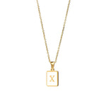 Mother of Pearl Initial Necklace – Waterproof 18K Gold Plated Necklace | Ezra Gems