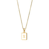 Mother of Pearl Initial Necklace – Waterproof 18K Gold Plated Necklace | Ezra Gems