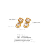 CZ Square & Round Drop Earrings