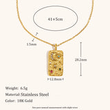 Star Moon Texture Zircon Necklace